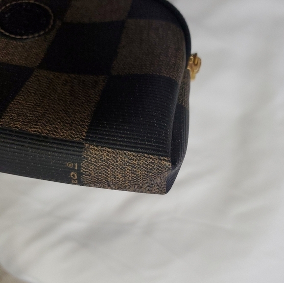 Fendi Vintage Pequin Cosmetic Pouch | Brown Check - Picture 6 of 14
